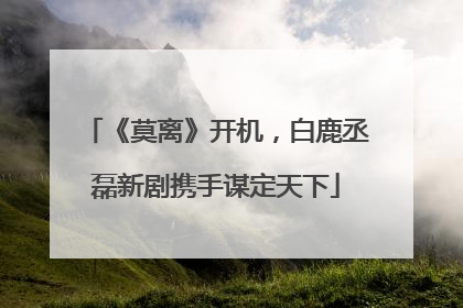 《莫离》开机，白鹿丞磊新剧携手谋定天下