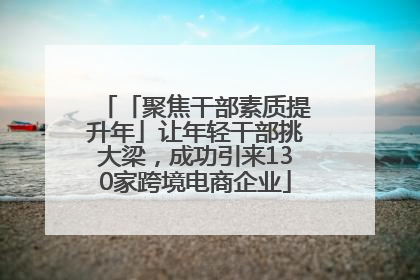 「聚焦干部素质提升年」让年轻干部挑大梁，成功引来130家跨境电商企业