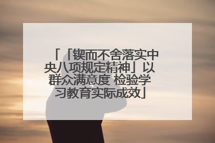 「锲而不舍落实中央八项规定精神」以群众满意度 检验学习教育实际成效