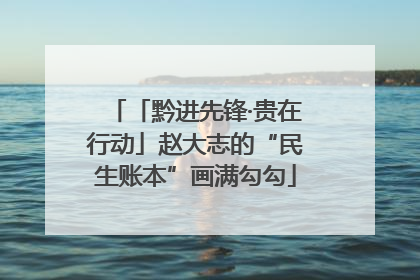 「黔进先锋·贵在行动」赵大志的“民生账本”画满勾勾