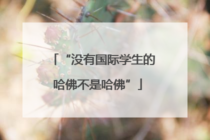 “没有国际学生的哈佛不是哈佛”