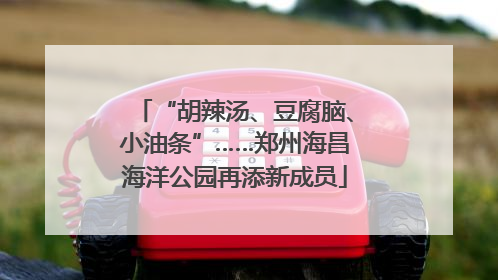 “胡辣汤、豆腐脑、小油条”……郑州海昌海洋公园再添新成员