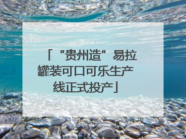 “贵州造”易拉罐装可口可乐生产线正式投产