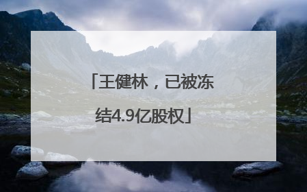 王健林，已被冻结4.9亿股权