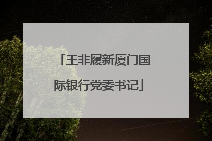 王非履新厦门国际银行党委书记