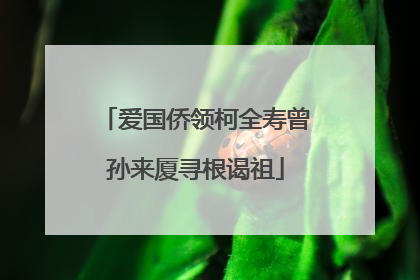 爱国侨领柯全寿曾孙来厦寻根谒祖