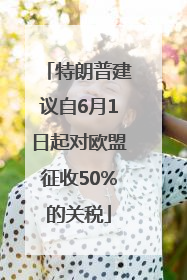 特朗普建议自6月1日起对欧盟征收50%的关税