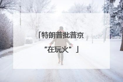 特朗普批普京“在玩火”