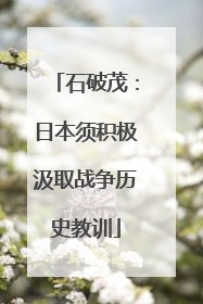 石破茂：日本须积极汲取战争历史教训