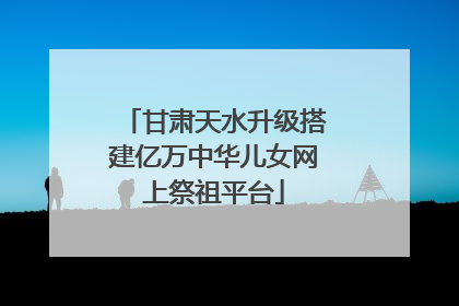 甘肃天水升级搭建亿万中华儿女网上祭祖平台