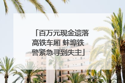 百万元现金遗落高铁车厢 蚌埠铁警紧急寻到失主