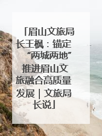 眉山文旅局长王枫：锚定“两城两地” 推进眉山文旅融合高质量发展｜文旅局长说