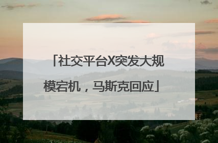 社交平台X突发大规模宕机，马斯克回应