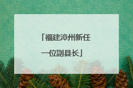 福建漳州新任一位副县长