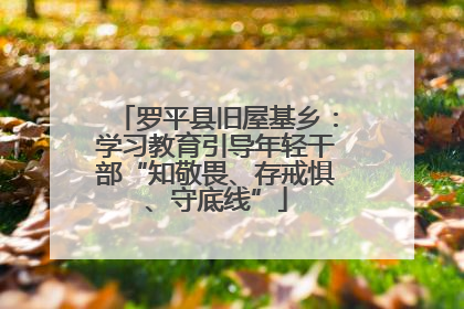 罗平县旧屋基乡：学习教育引导年轻干部“知敬畏、存戒惧、守底线”