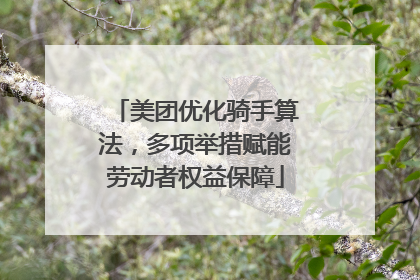 美团优化骑手算法，多项举措赋能劳动者权益保障