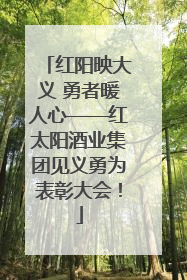红阳映大义 勇者暖人心——红太阳酒业集团见义勇为表彰大会！