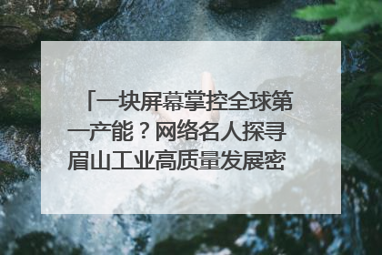 一块屏幕掌控全球第一产能？网络名人探寻眉山工业高质量发展密码｜网络名人四川行