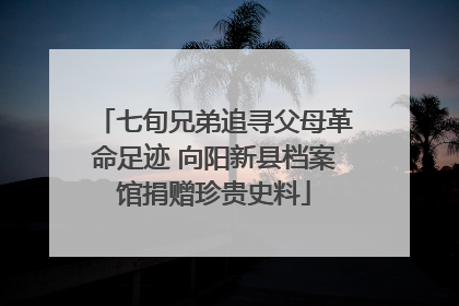 七旬兄弟追寻父母革命足迹 向阳新县档案馆捐赠珍贵史料