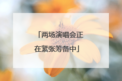 两场演唱会正在紧张筹备中