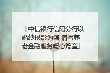中信银行信阳分行以婚纱摄影为媒 谱写养老金融服务暖心篇章