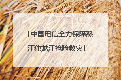 中国电信全力保障怒江独龙江抢险救灾