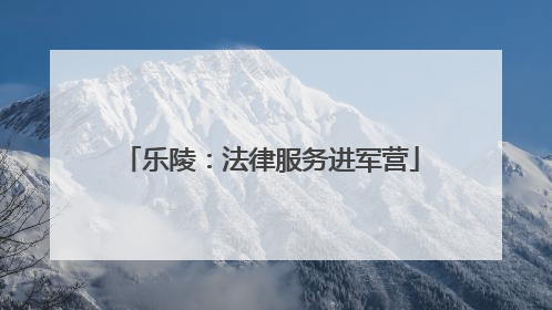 乐陵：法律服务进军营