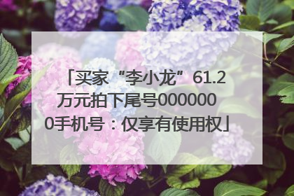 买家“李小龙”61.2万元拍下尾号0000000手机号：仅享有使用权