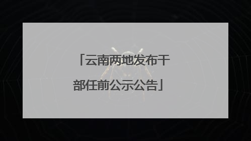 云南两地发布干部任前公示公告