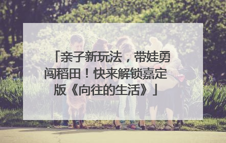 亲子新玩法，带娃勇闯稻田！快来解锁嘉定版《向往的生活》