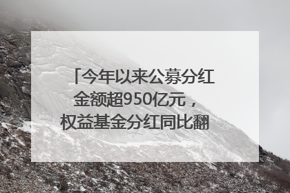 今年以来公募分红金额超950亿元，权益基金分红同比翻倍｜招财猫