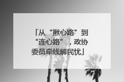 从“揪心路”到“连心路”，政协委员牵线解民忧