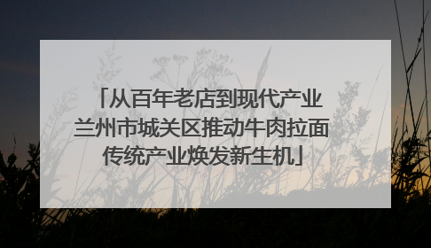 从百年老店到现代产业 兰州市城关区推动牛肉拉面传统产业焕发新生机