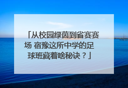 从校园绿茵到省赛赛场 宿豫这所中学的足球班藏着啥秘诀？