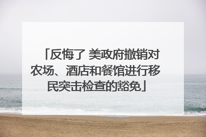 反悔了 美政府撤销对农场、酒店和餐馆进行移民突击检查的豁免