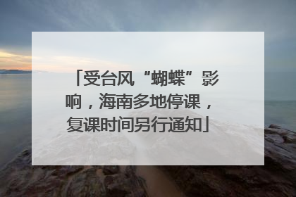 受台风“蝴蝶”影响，海南多地停课，复课时间另行通知