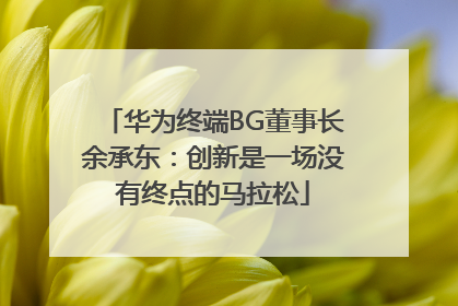 华为终端BG董事长余承东：创新是一场没有终点的马拉松