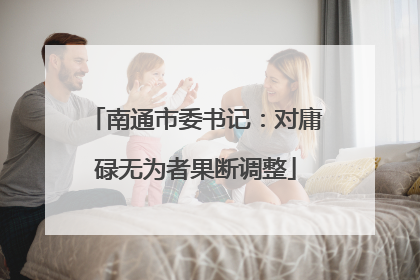 南通市委书记：对庸碌无为者果断调整