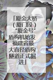 厦金大桥（厦门段）“厦金号”盾构机始发 福建省最大直径盾构隧道正式掘进