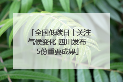 全国低碳日丨关注气候变化 四川发布5份重要成果
