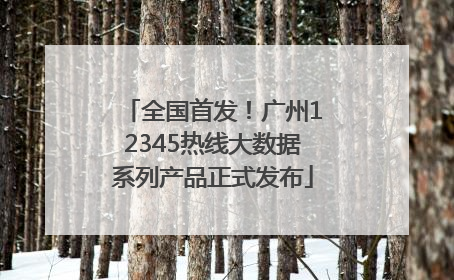全国首发！广州12345热线大数据系列产品正式发布
