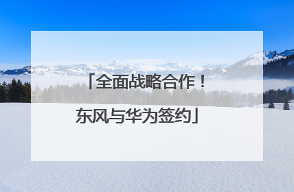 全面战略合作！东风与华为签约