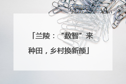兰陵：“数智”来种田，乡村换新颜