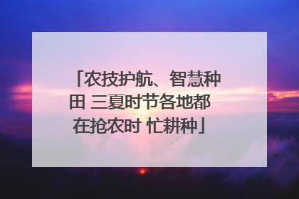 农技护航、智慧种田 三夏时节各地都在抢农时 忙耕种