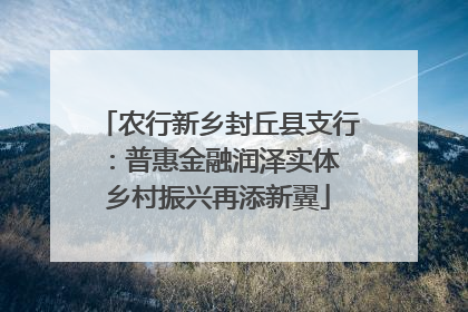 农行新乡封丘县支行：普惠金融润泽实体 乡村振兴再添新翼