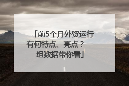 前5个月外贸运行有何特点、亮点？一组数据带你看