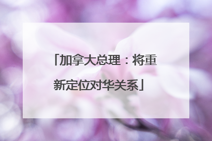 加拿大总理：将重新定位对华关系