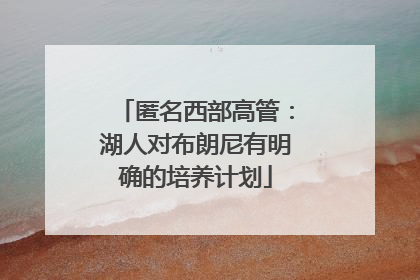 匿名西部高管：湖人对布朗尼有明确的培养计划