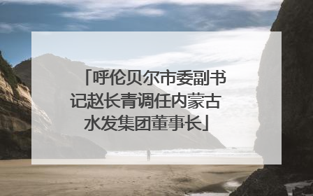 呼伦贝尔市委副书记赵长青调任内蒙古水发集团董事长