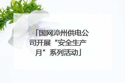 国网漳州供电公司开展“安全生产月”系列活动